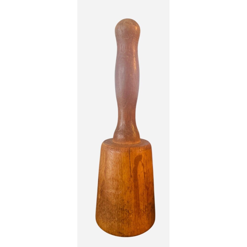 Vintage  Handcarved CARVERS WOODEN MALLET Signed 9.5"